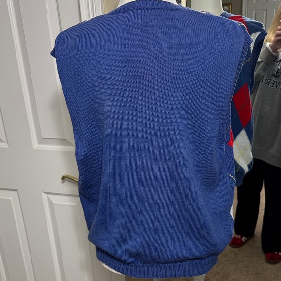 Vinaigrette 80’s United Colors Of Benetton Argyle V-Neck Sweater Vest - Picture 8 of 14